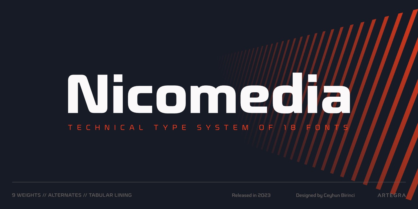 Ejemplo de fuente Nicomedia Medium