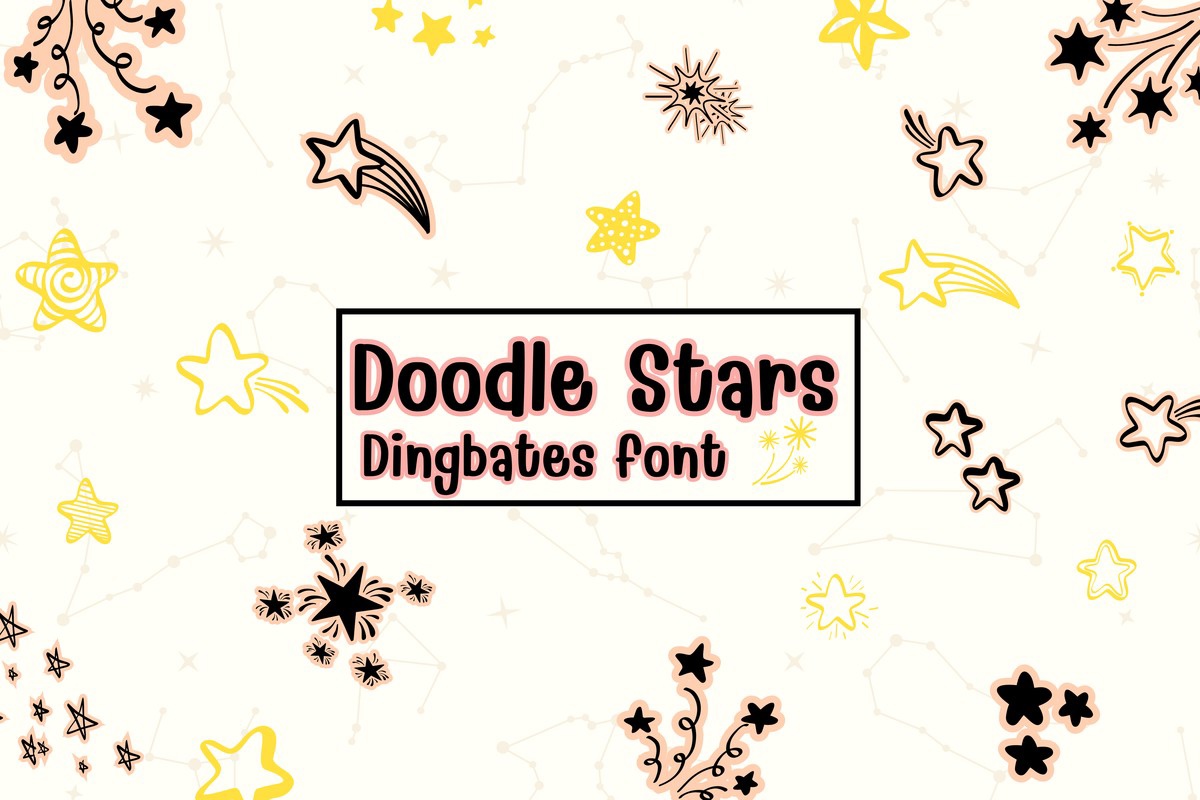 Ejemplo de fuente Doodle Stars