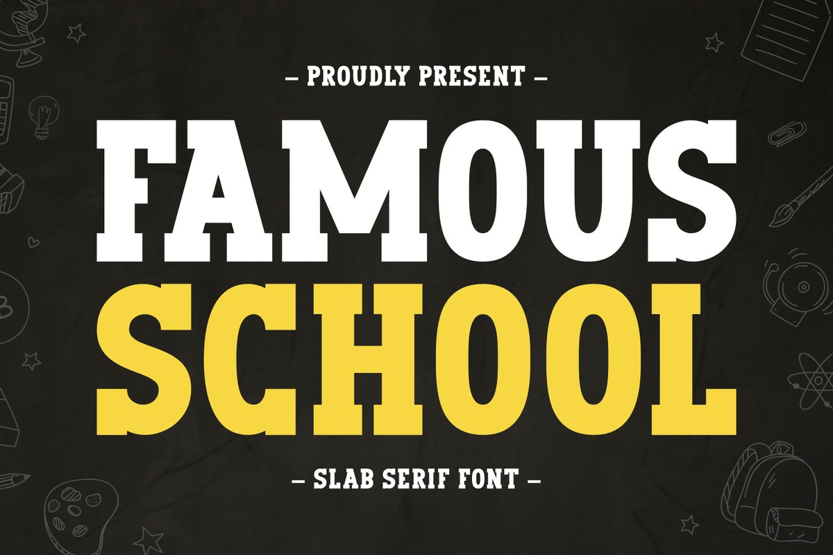 Ejemplo de fuente Famous School Regular