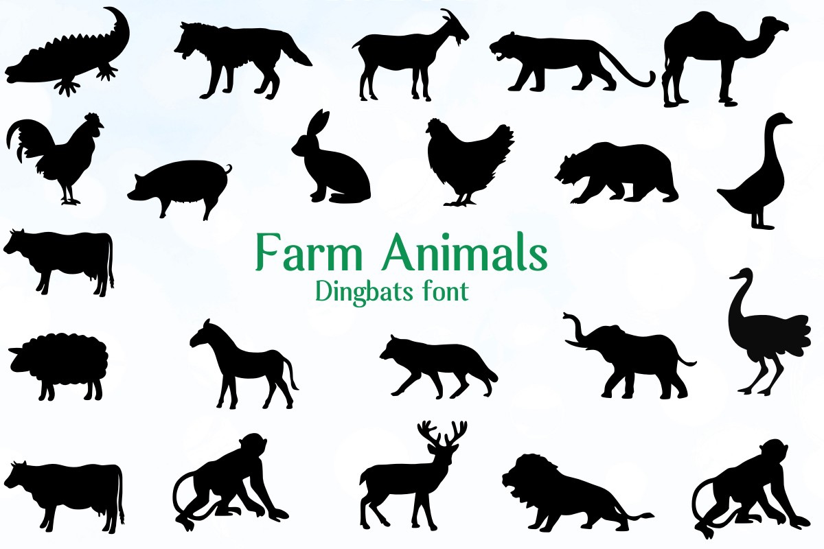 Ejemplo de fuente Farm Animals Regular