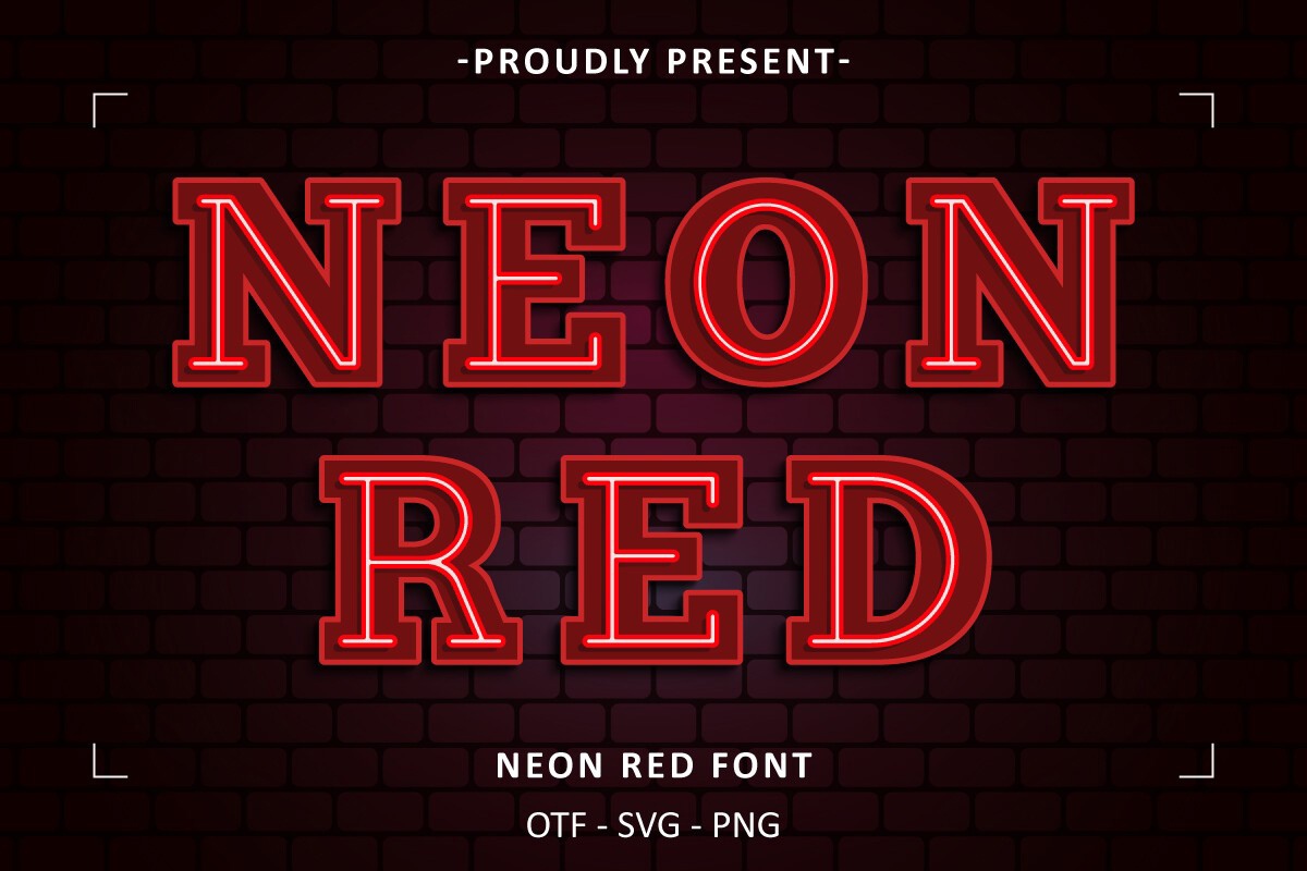 Ejemplo de fuente Neon Red Regular