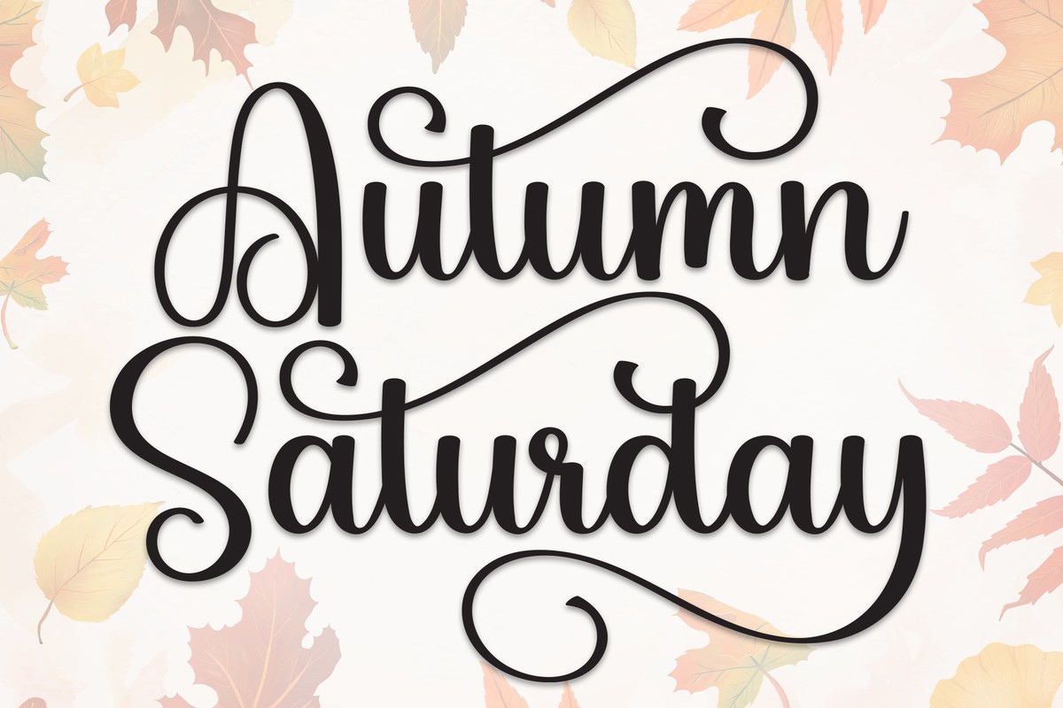 Ejemplo de fuente Autumn Saturday Regular