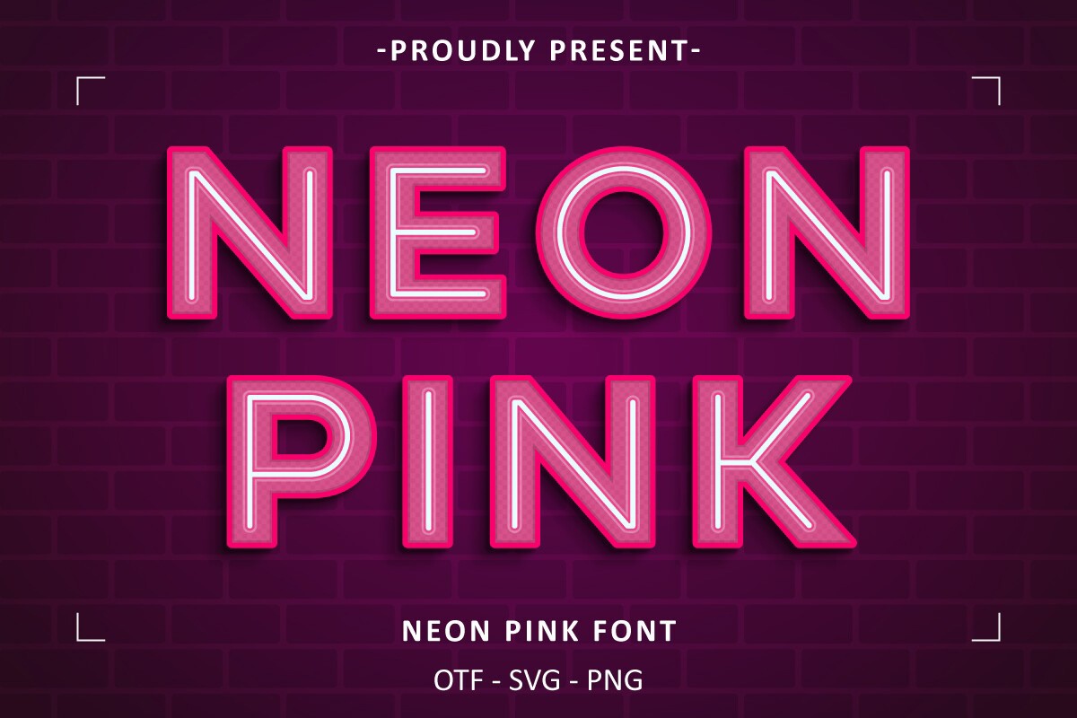 Ejemplo de fuente Neon Pink