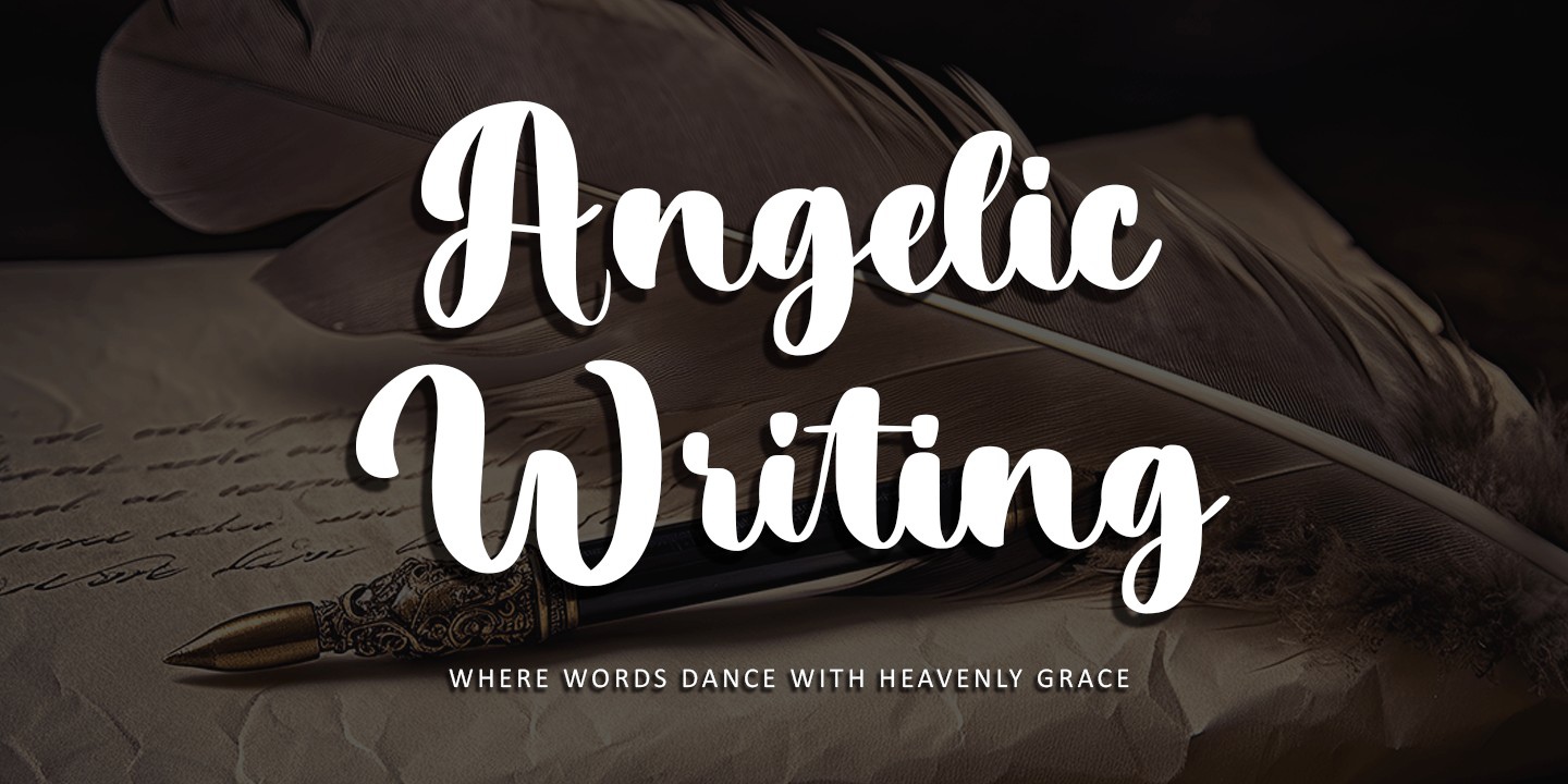 Ejemplo de fuente Angelic Writing Regular