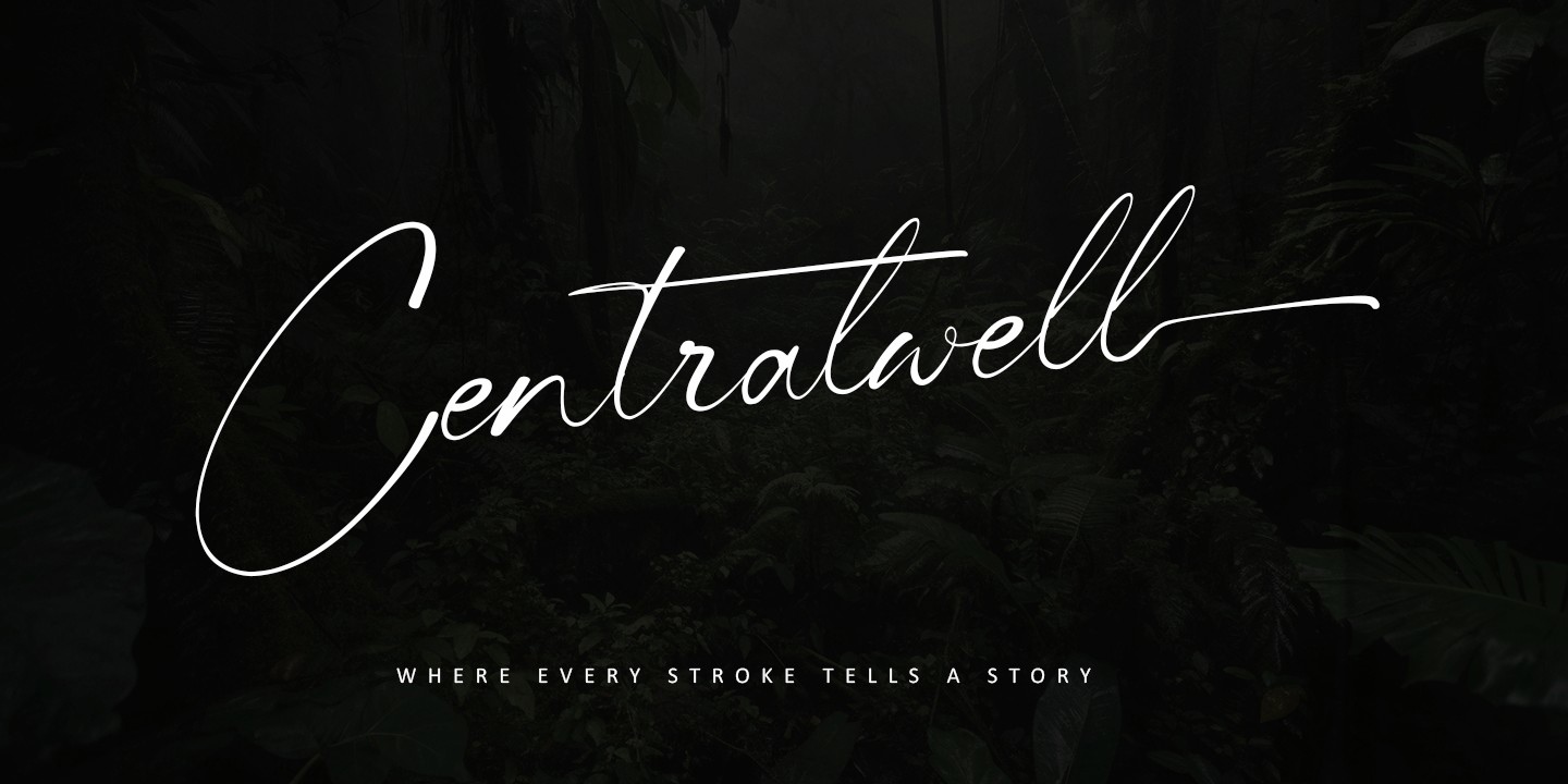 Ejemplo de fuente Centralwell Italic