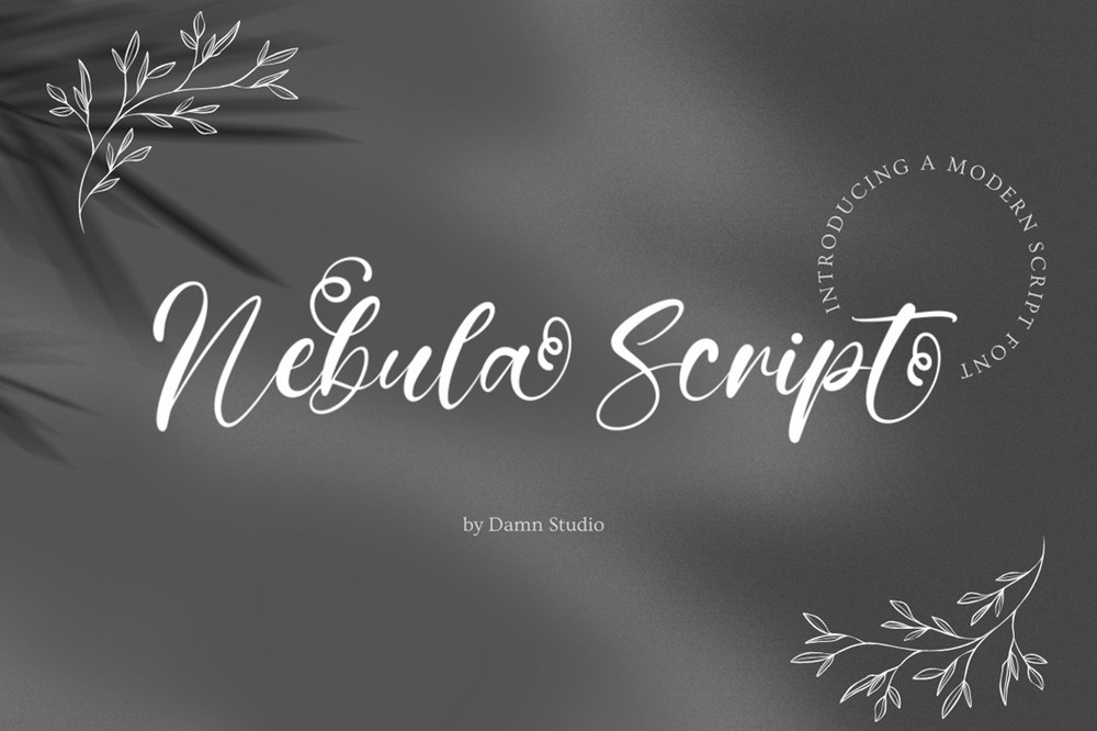 Ejemplo de fuente Nebula Script Regular