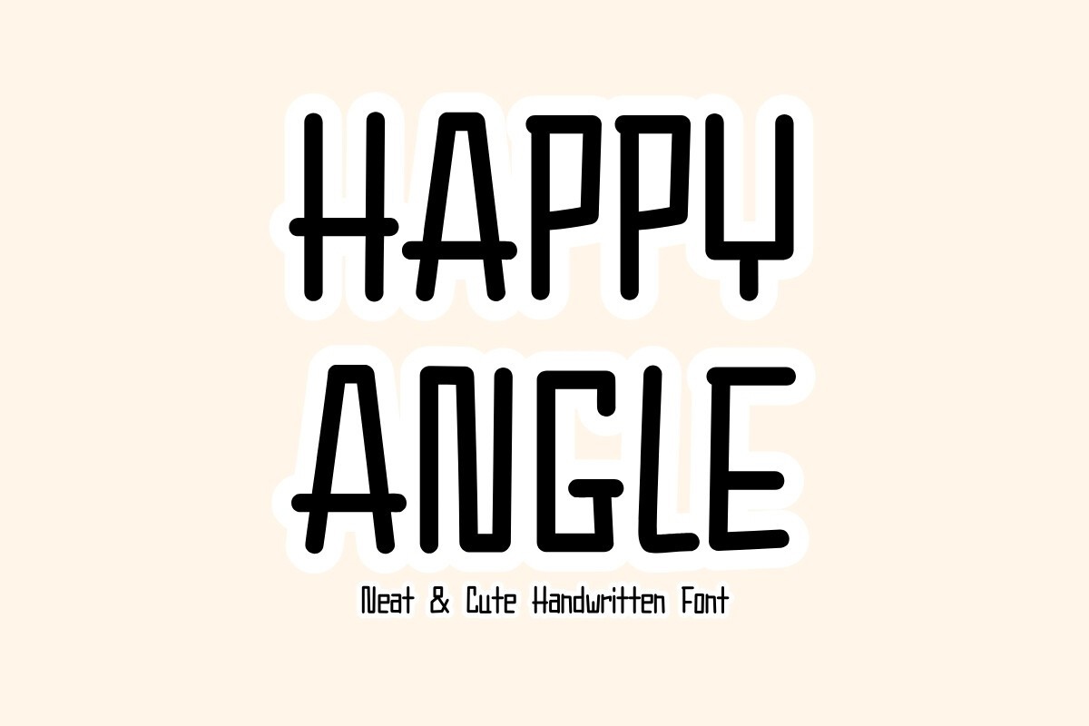 Ejemplo de fuente Happy Angle Regular