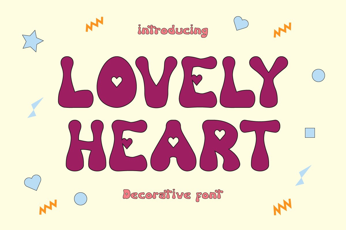 Ejemplo de fuente Lovely Heart Regular