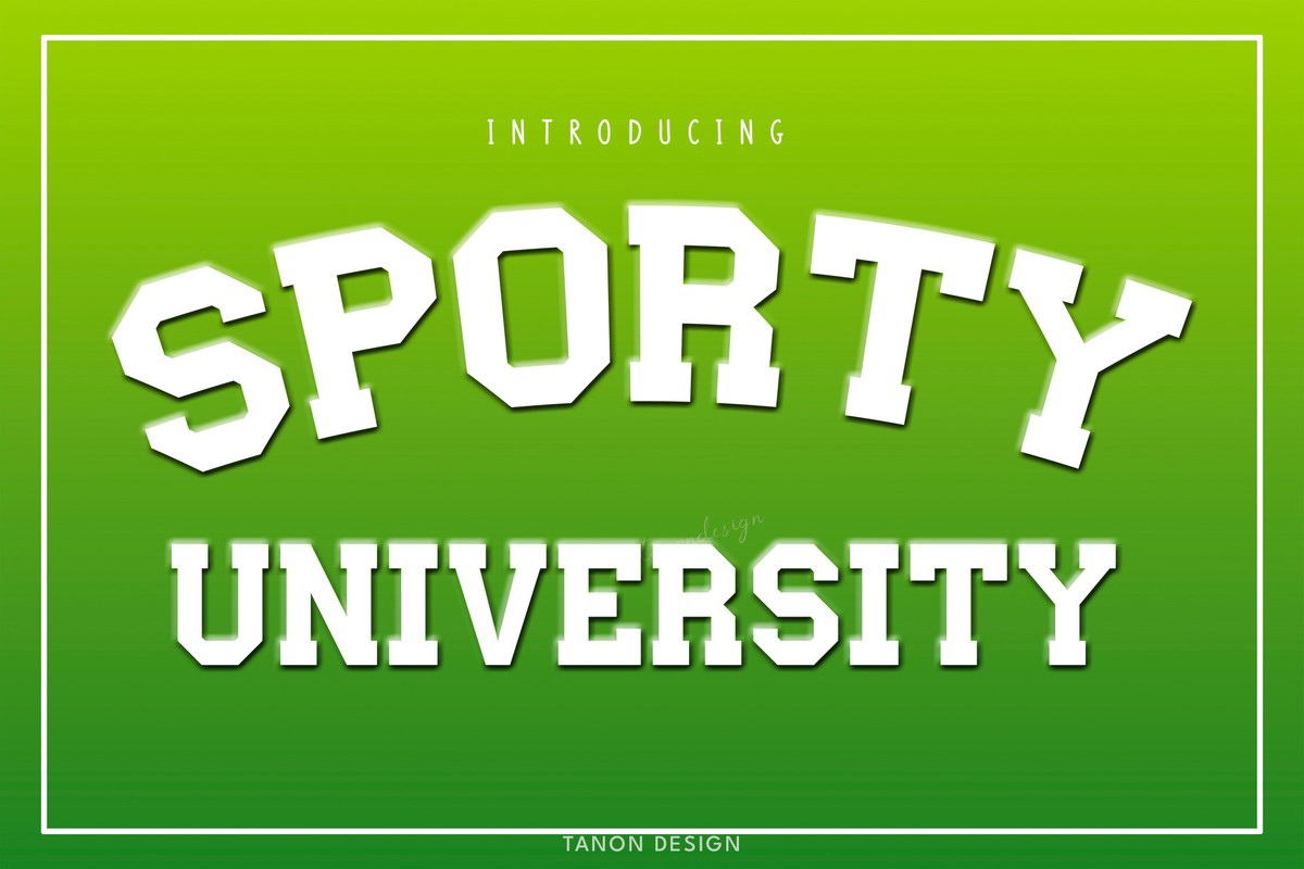 Ejemplo de fuente Sporty University