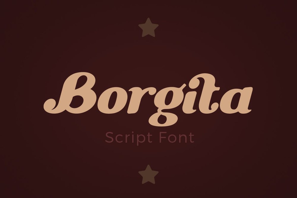 Ejemplo de fuente Borgita Italic