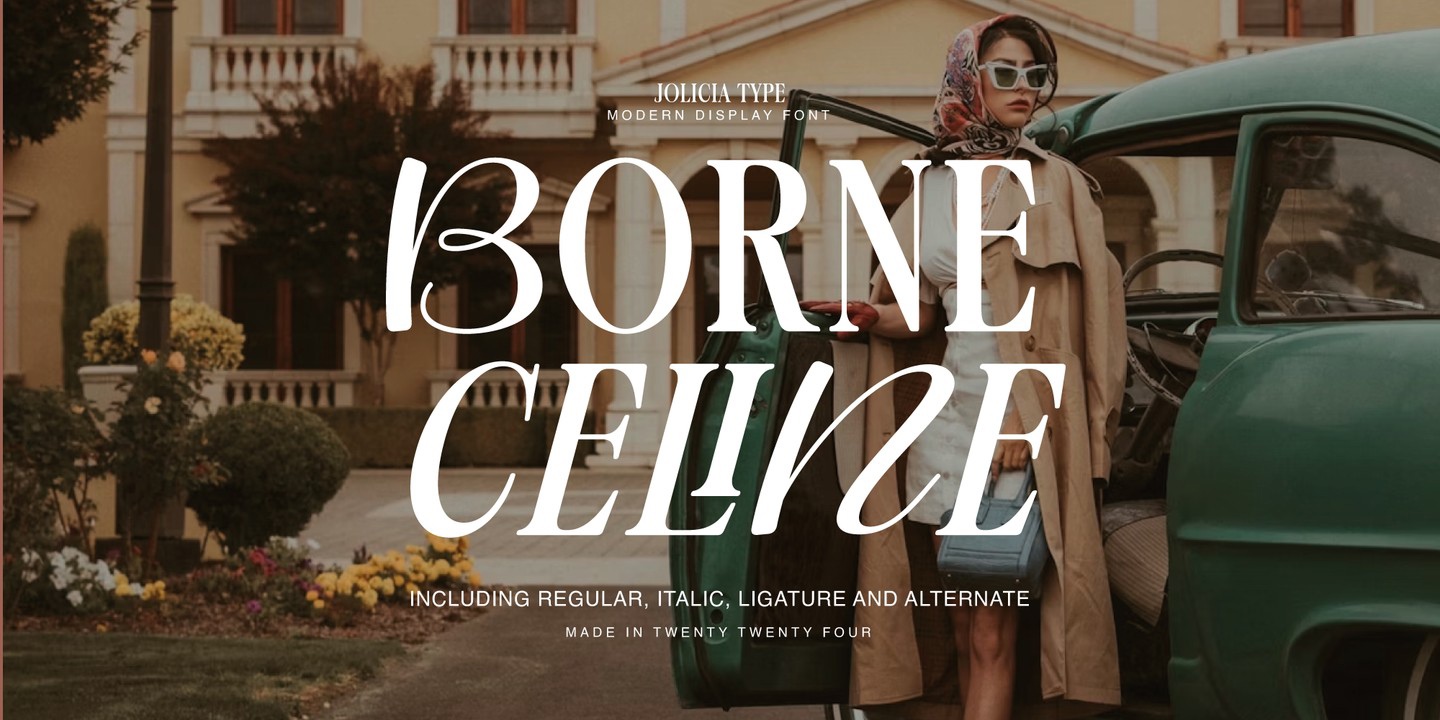 Ejemplo de fuente Borne Celine Italic