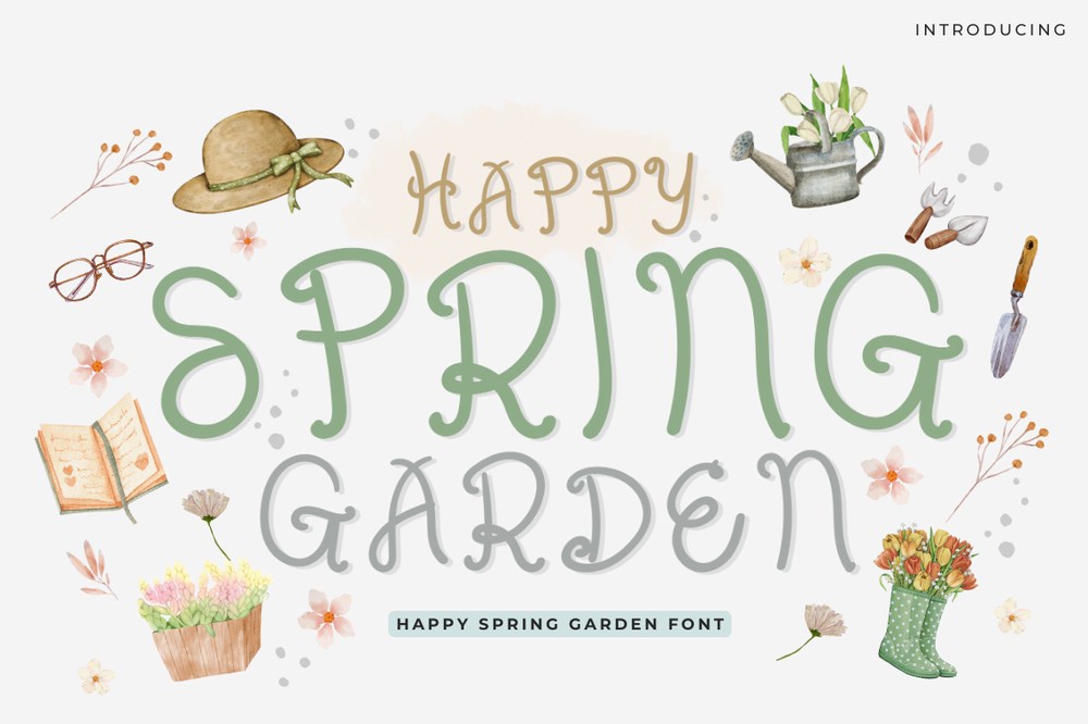 Ejemplo de fuente Happy Spring Garden Regular