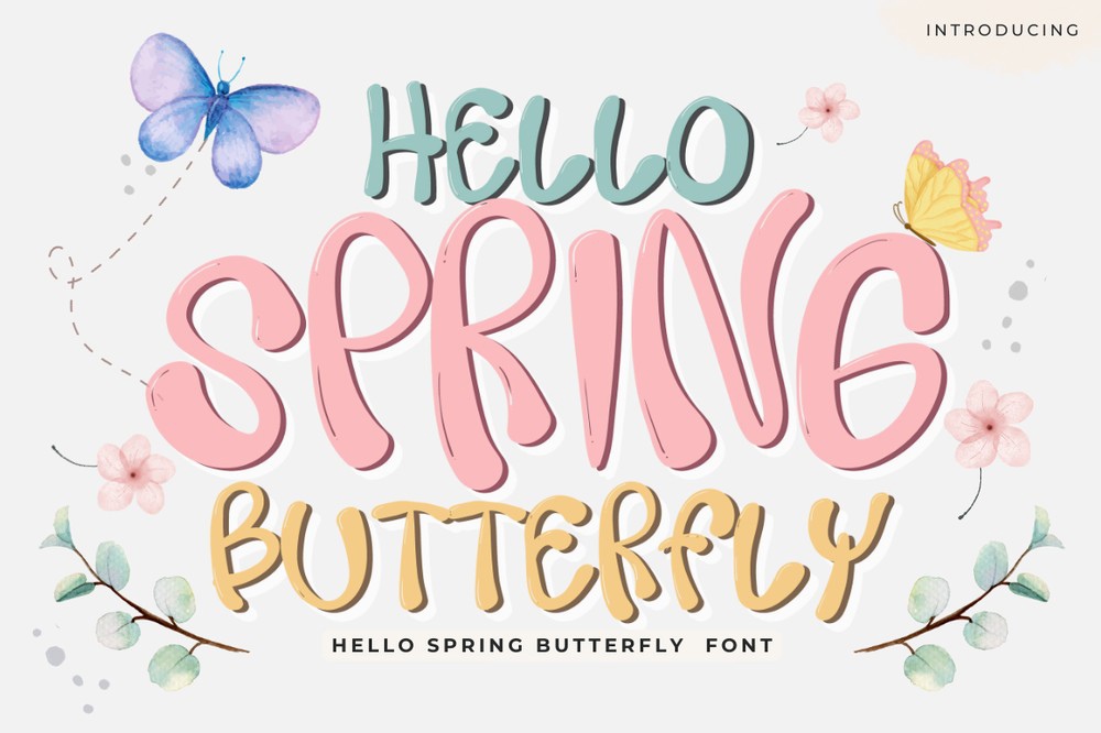 Ejemplo de fuente Hello Spring Butterfly