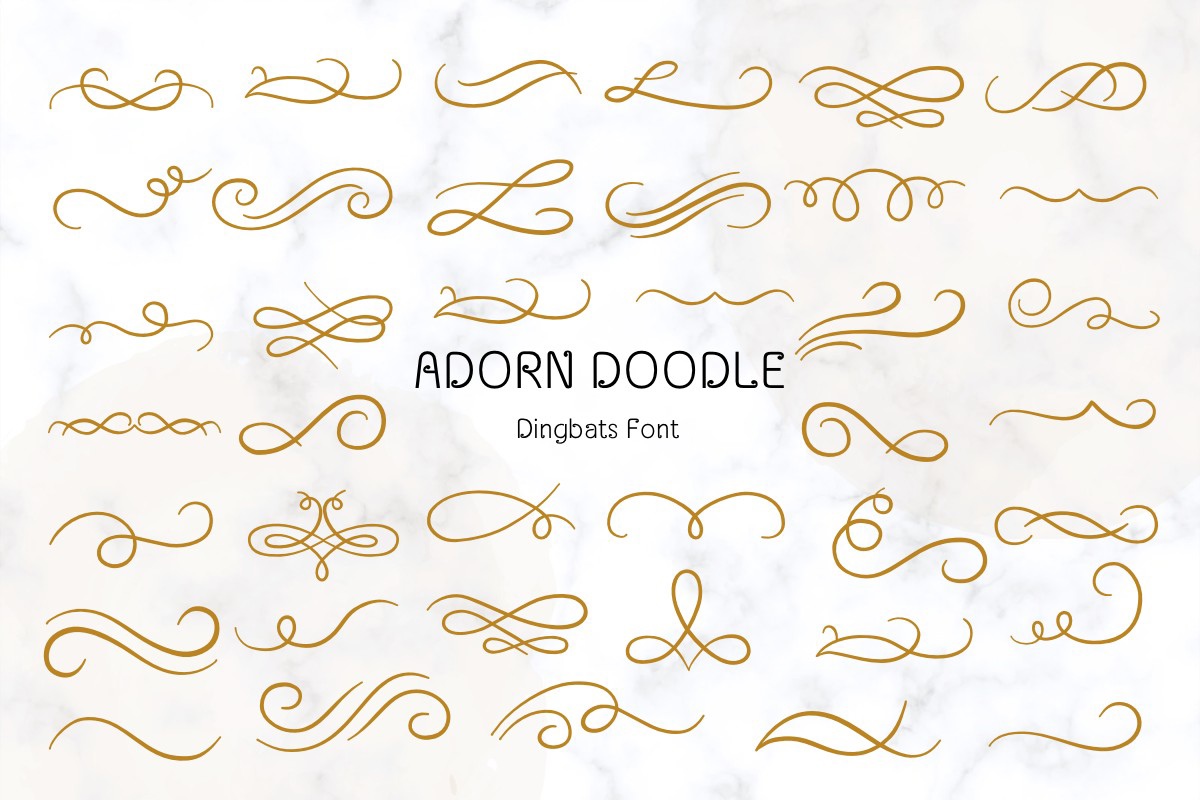 Ejemplo de fuente Adorn Doodle Regular