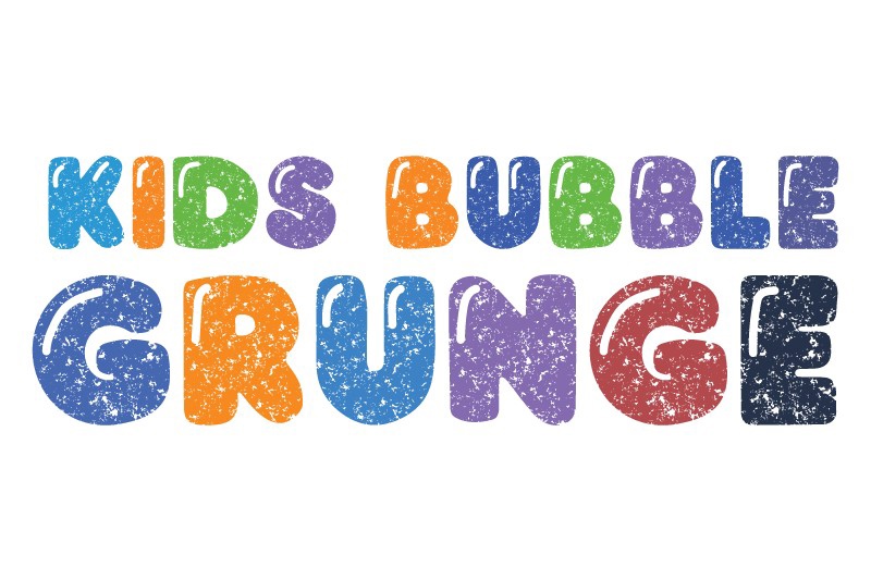 Ejemplo de fuente Kids Bubble Grunge Regular