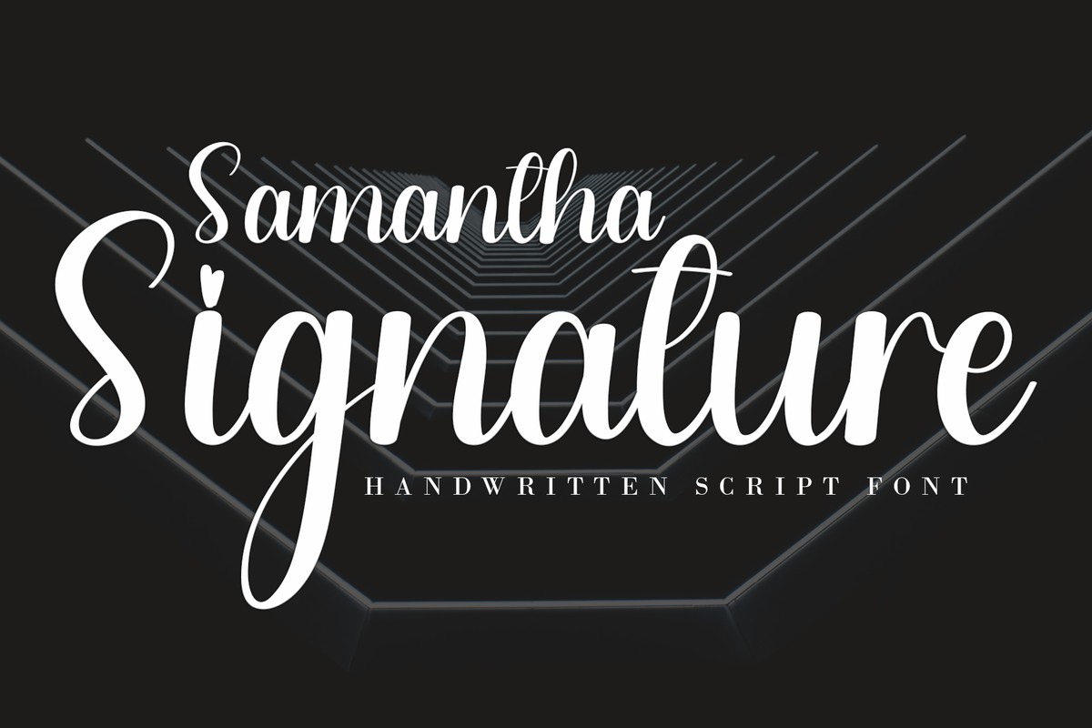 Ejemplo de fuente Samantha Signature Regular