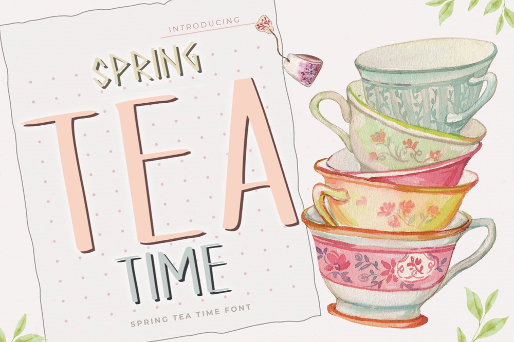 Ejemplo de fuente Spring Tea Time