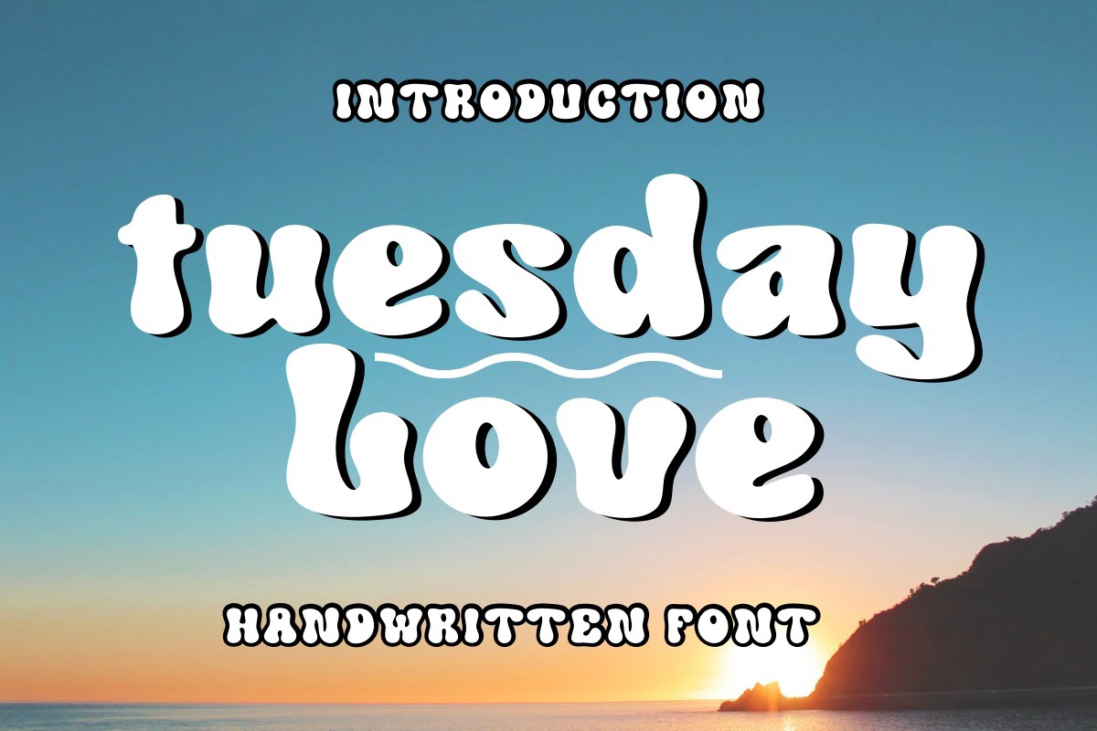 Ejemplo de fuente Tuesday Love Regular