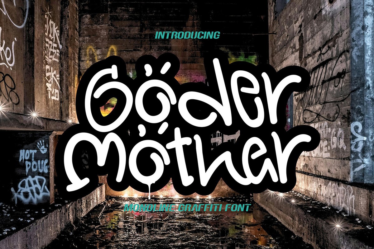 Ejemplo de fuente Goder Mother Regular