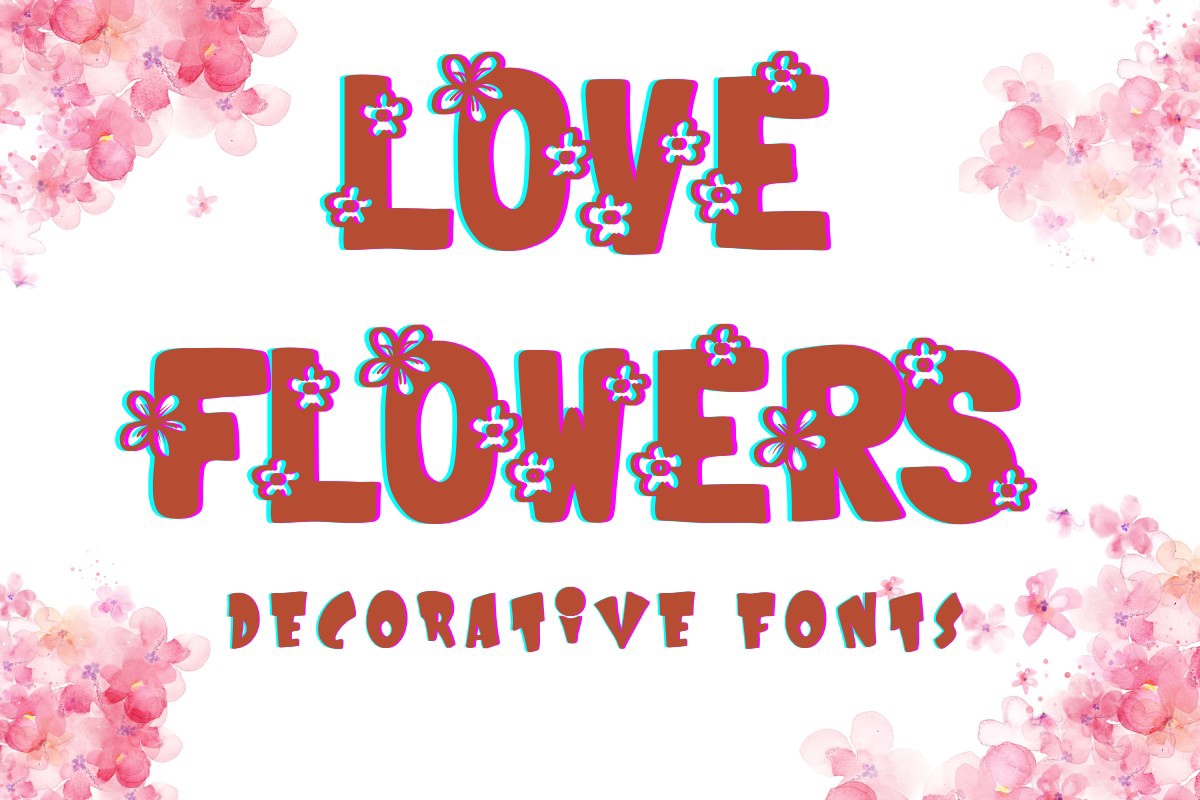 Ejemplo de fuente Love Flowers