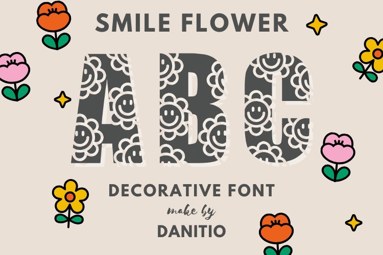 Ejemplo de fuente Smile Flower Regular