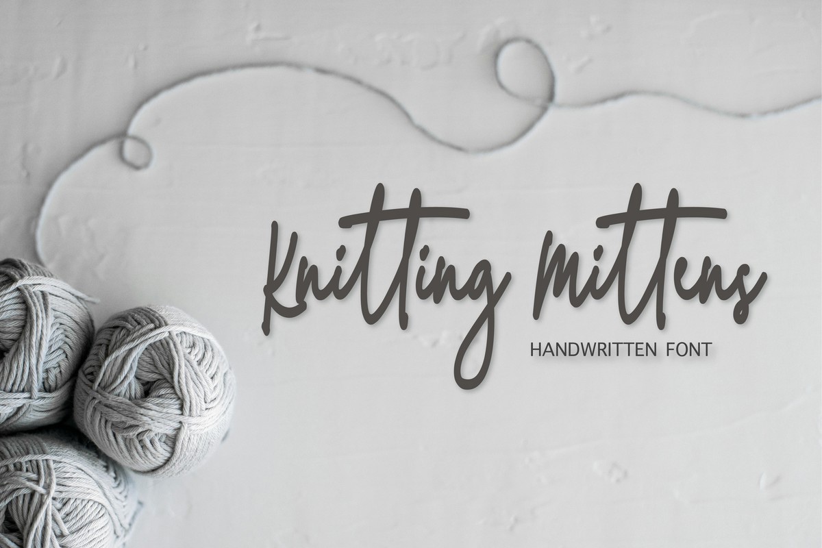 Ejemplo de fuente Knitting Mittens