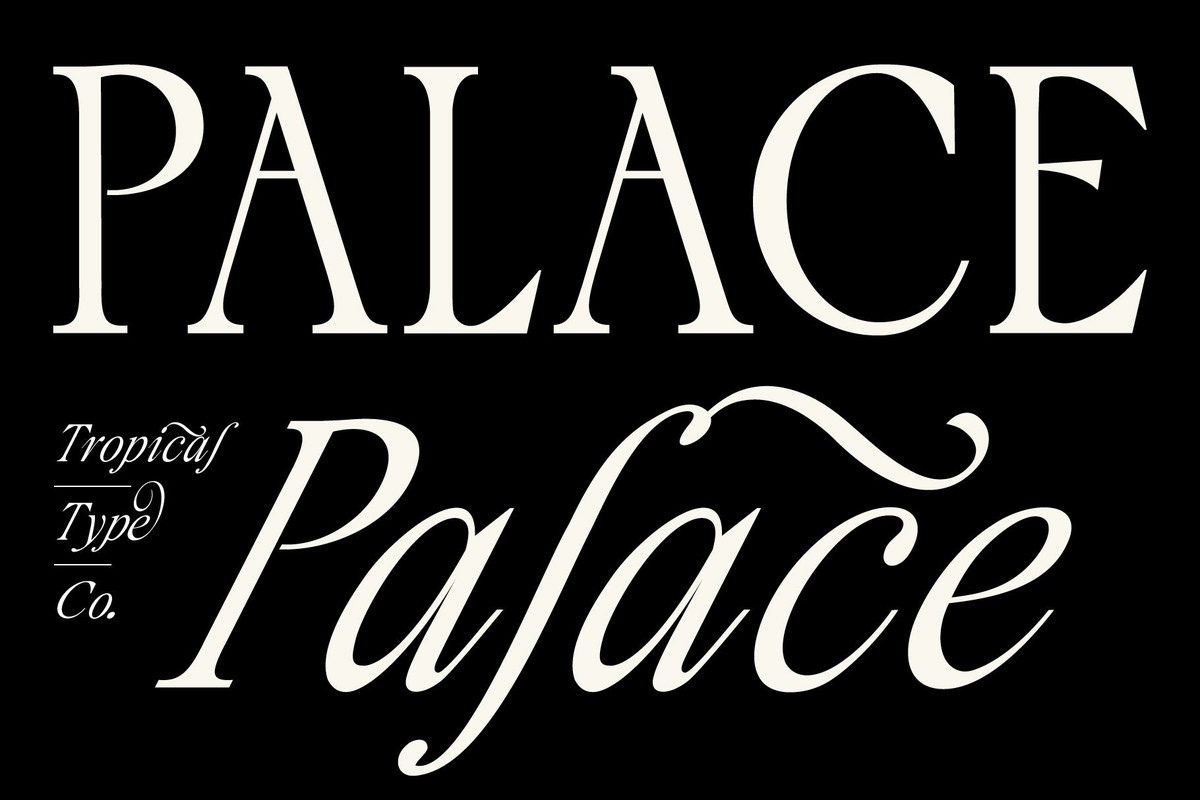 Ejemplo de fuente Palace Serif Italic