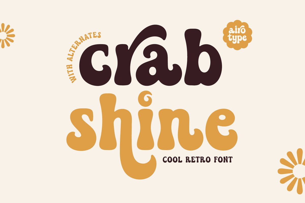 Ejemplo de fuente Crab Shine Regular