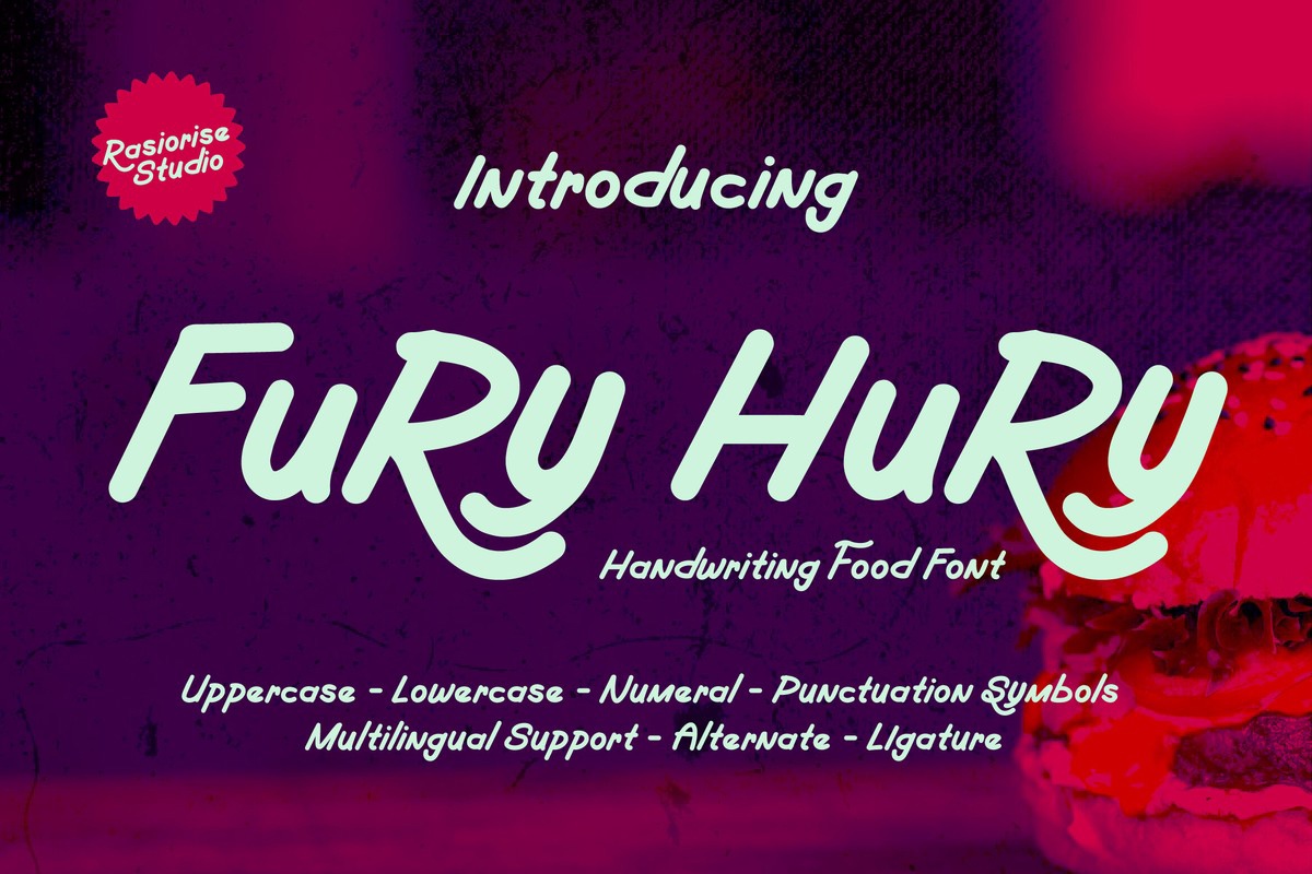 Ejemplo de fuente Fury Hury Regular