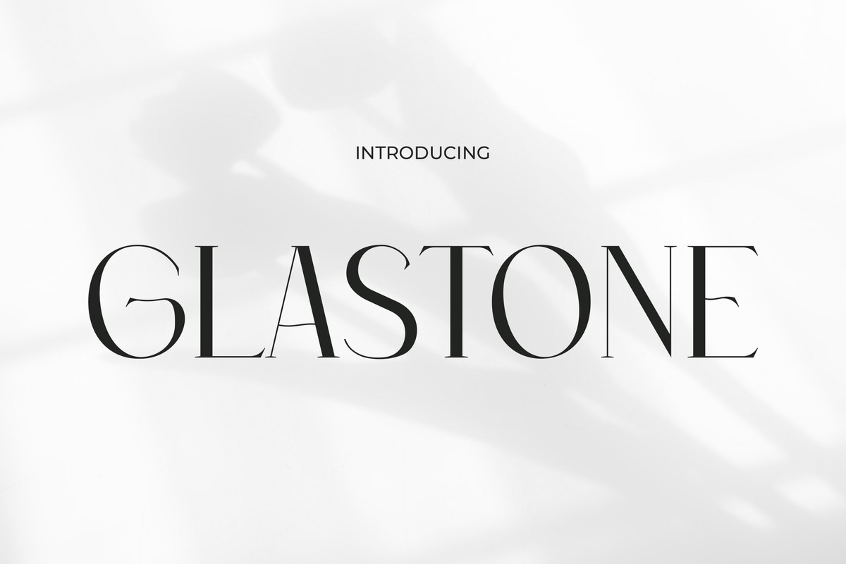 Ejemplo de fuente Glastone Regular