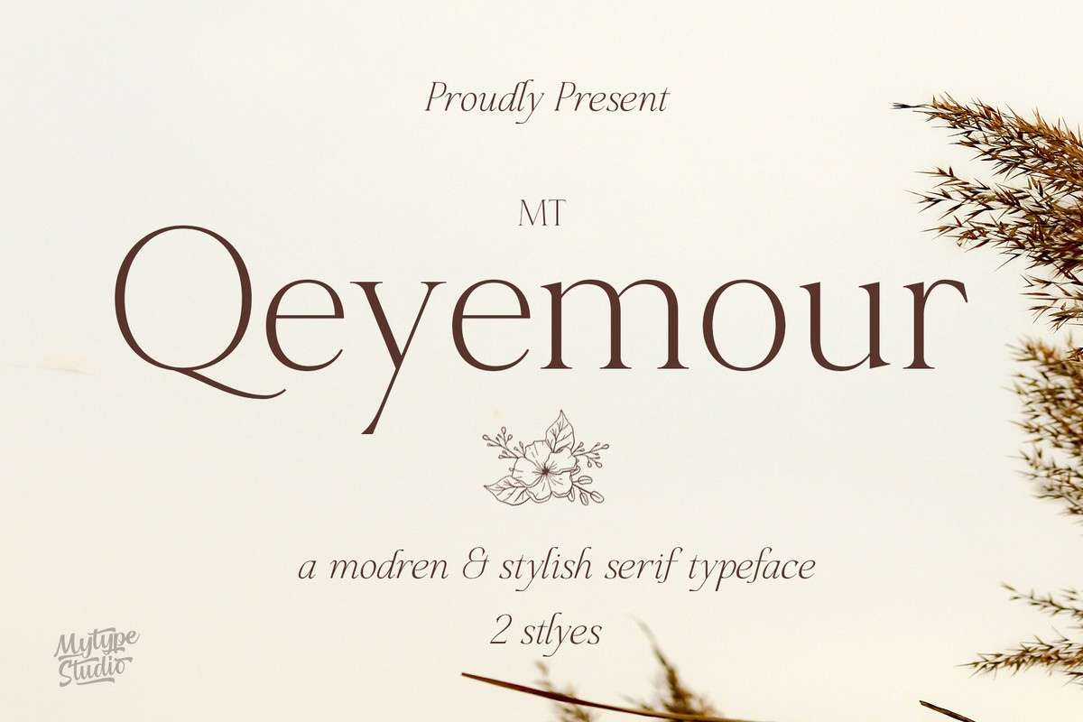 Ejemplo de fuente MT Qeyemour Italic