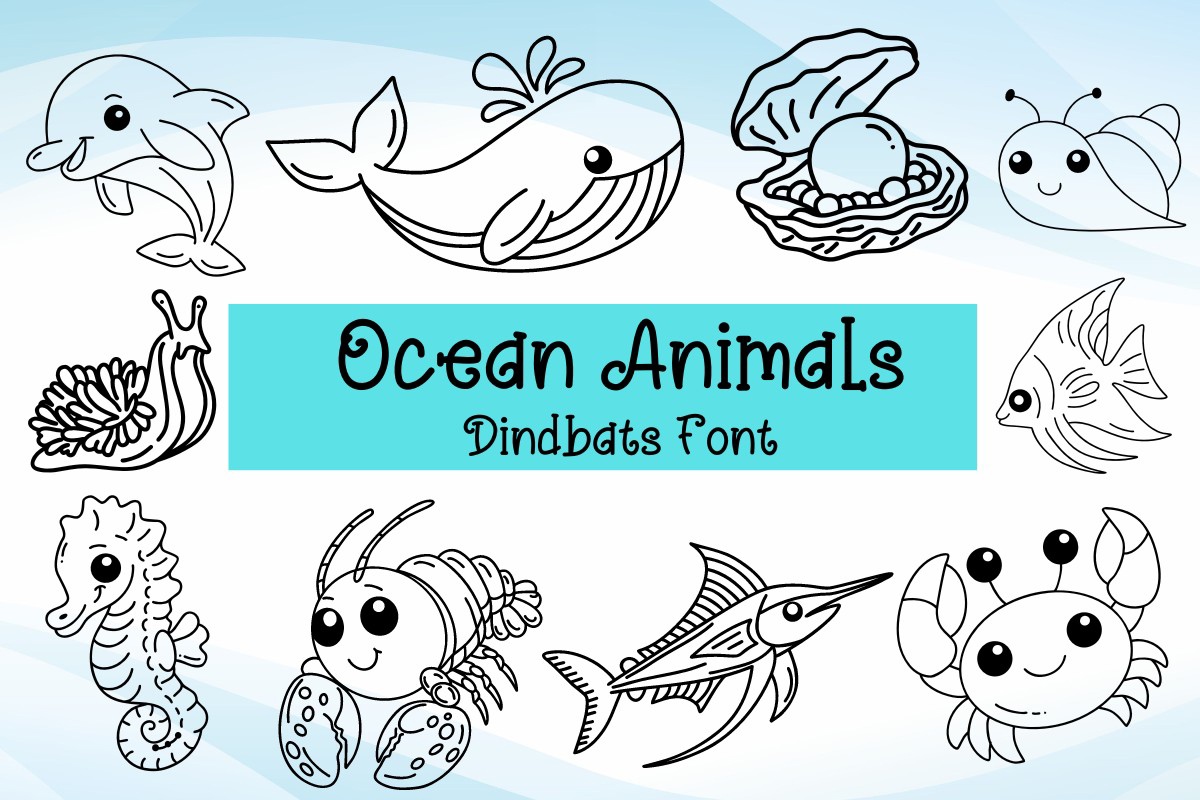 Ejemplo de fuente Ocean Animals Regular