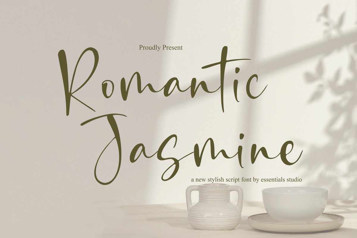 Ejemplo de fuente Romantic Jasmine Regular