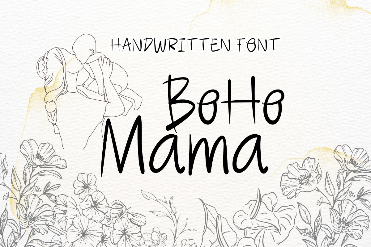 Ejemplo de fuente BoHo Mama Regular