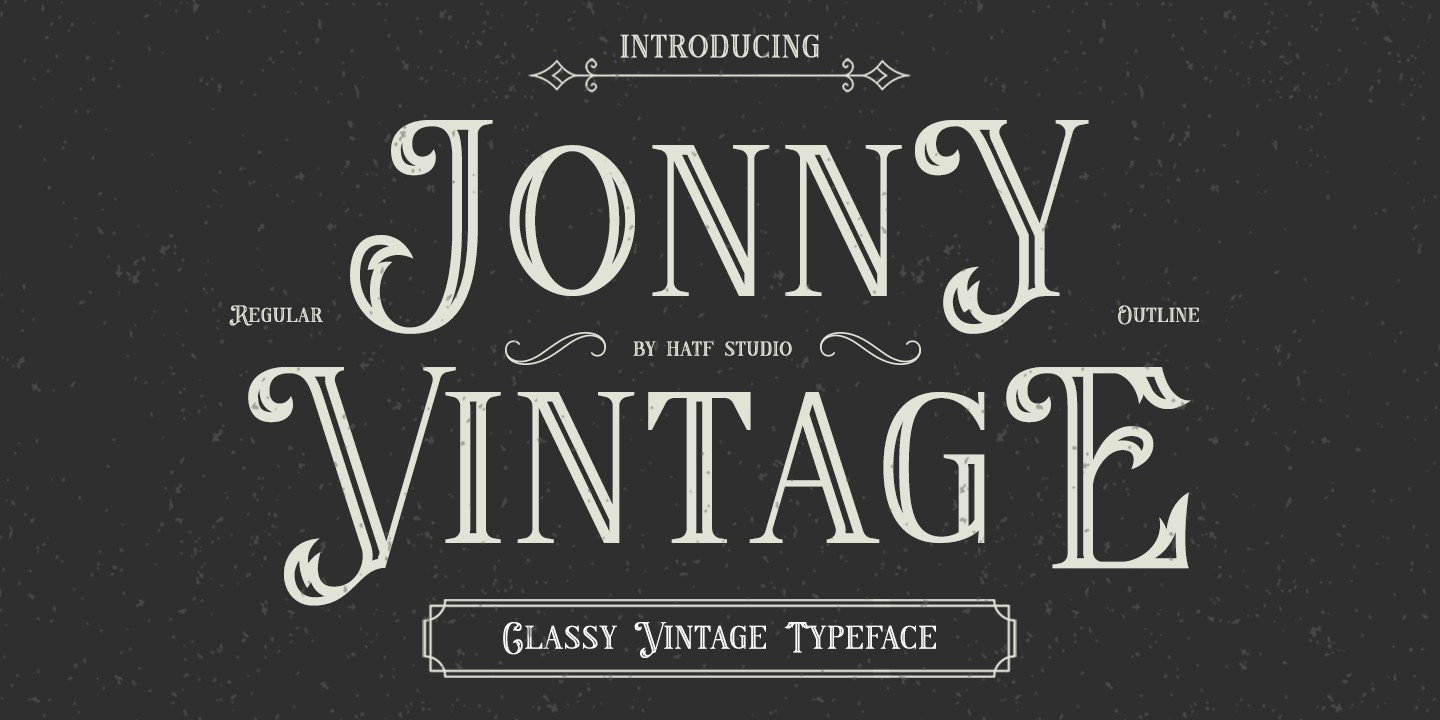 Ejemplo de fuente Jonny Vintage Outline