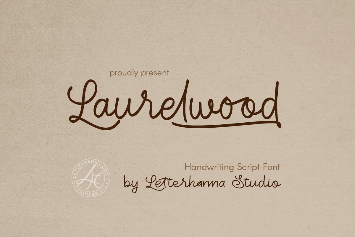 Ejemplo de fuente Laurelwood Regular