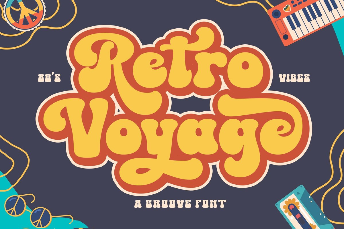 Ejemplo de fuente Retro Voyage