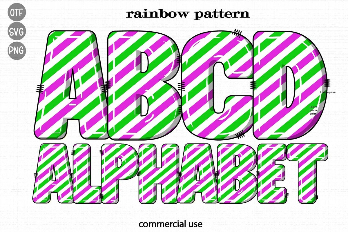 Ejemplo de fuente Rainbow Pattern