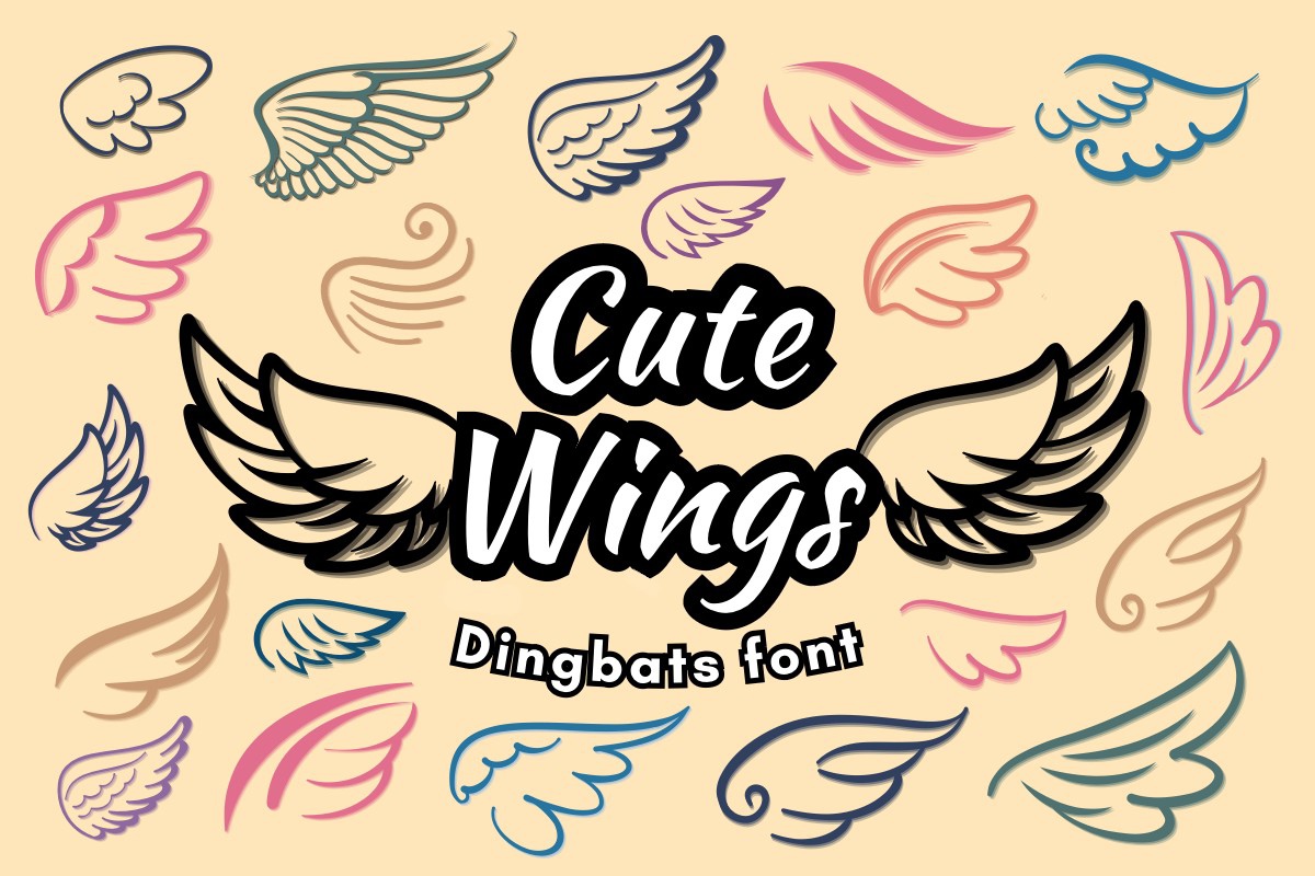 Ejemplo de fuente Cute Wings