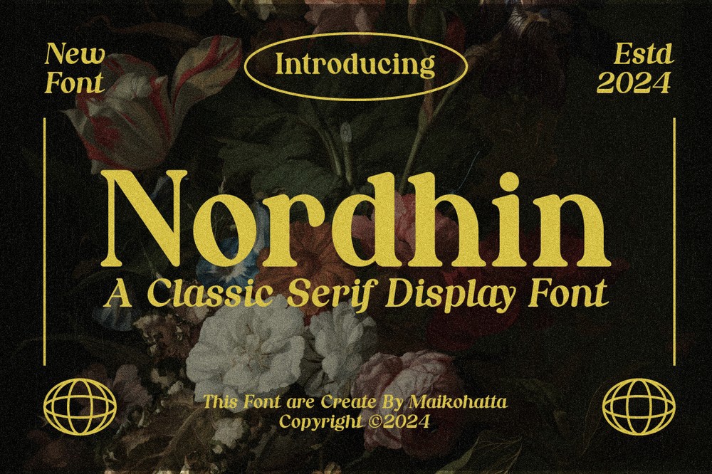 Ejemplo de fuente Nordhin Italic