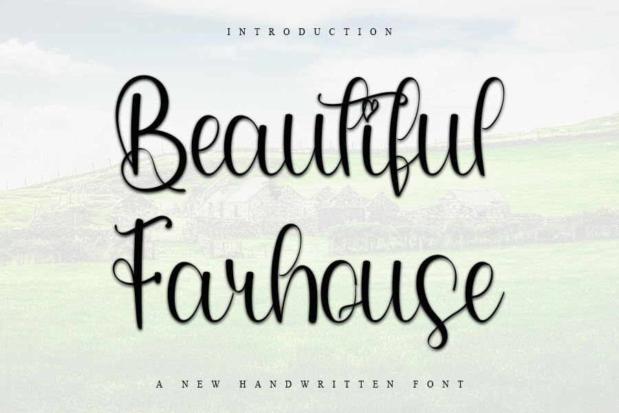 Ejemplo de fuente Beautiful Farmhouse Regular