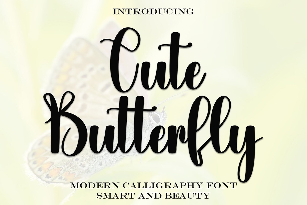 Ejemplo de fuente Cute Butterfly Regular