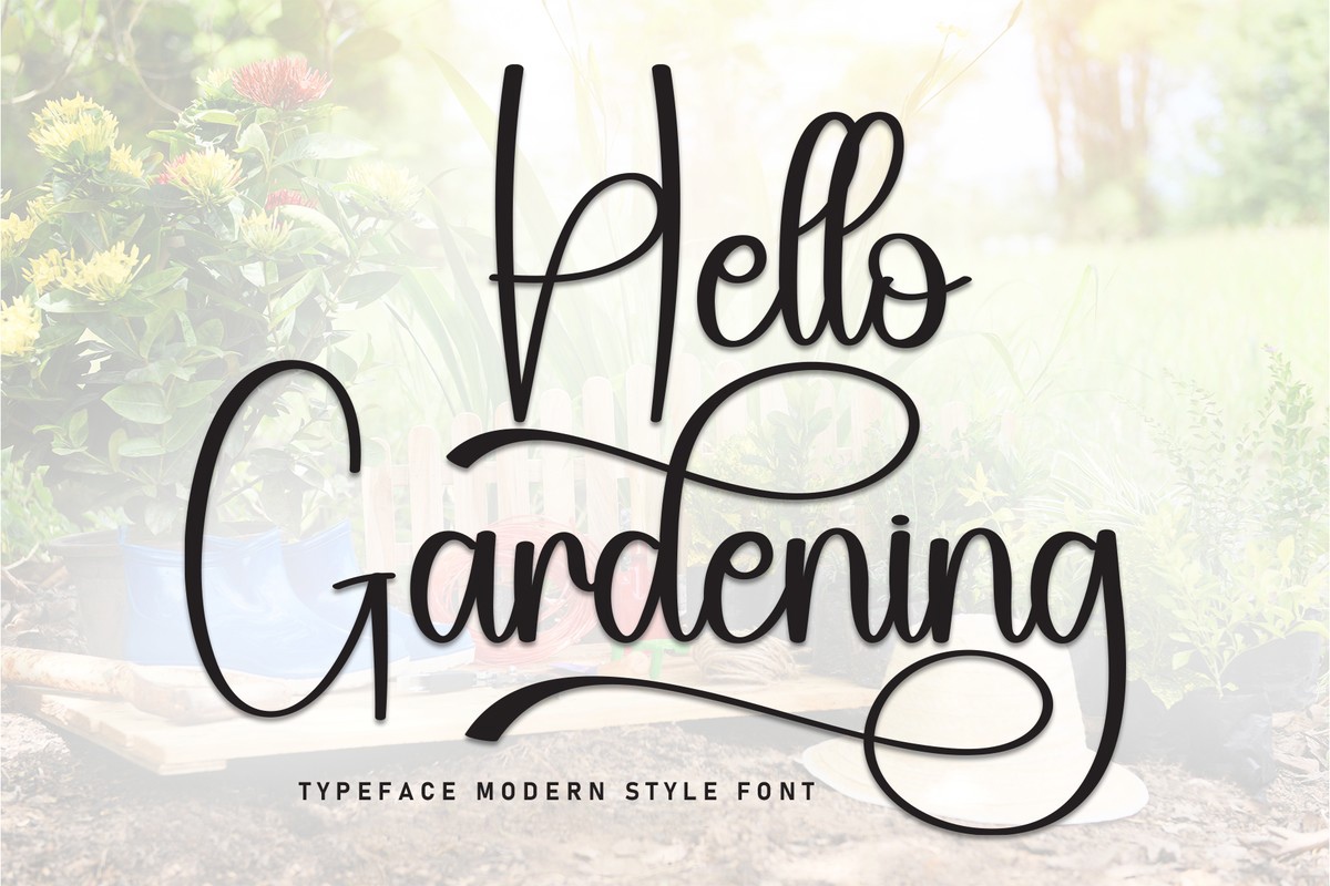 Ejemplo de fuente Hello Gardening Regular