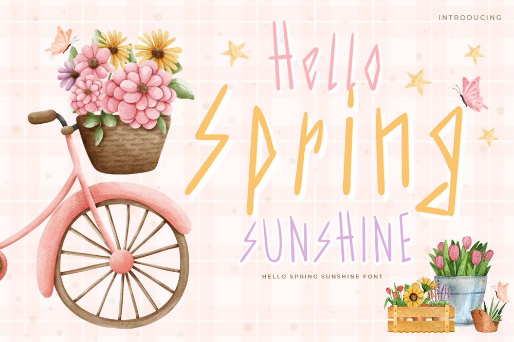 Ejemplo de fuente Hello Spring Sunshine Regular