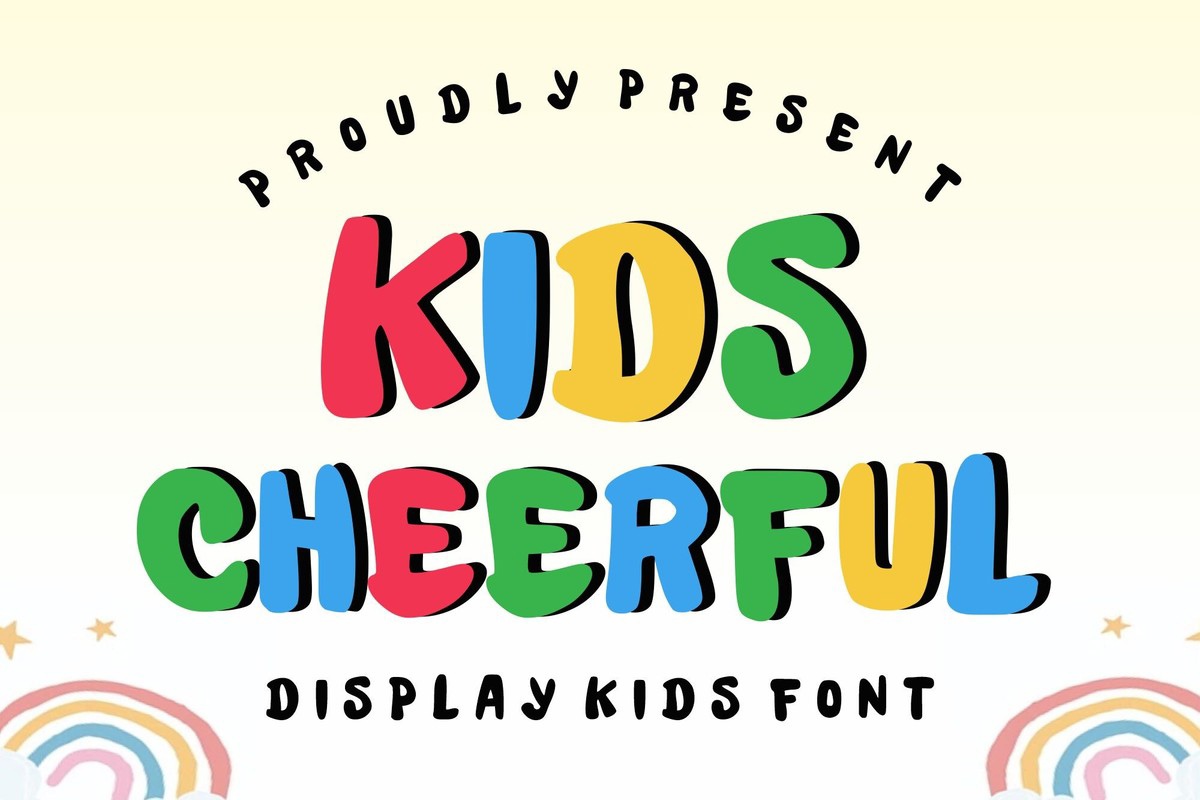 Ejemplo de fuente Kids Cheerful Regular