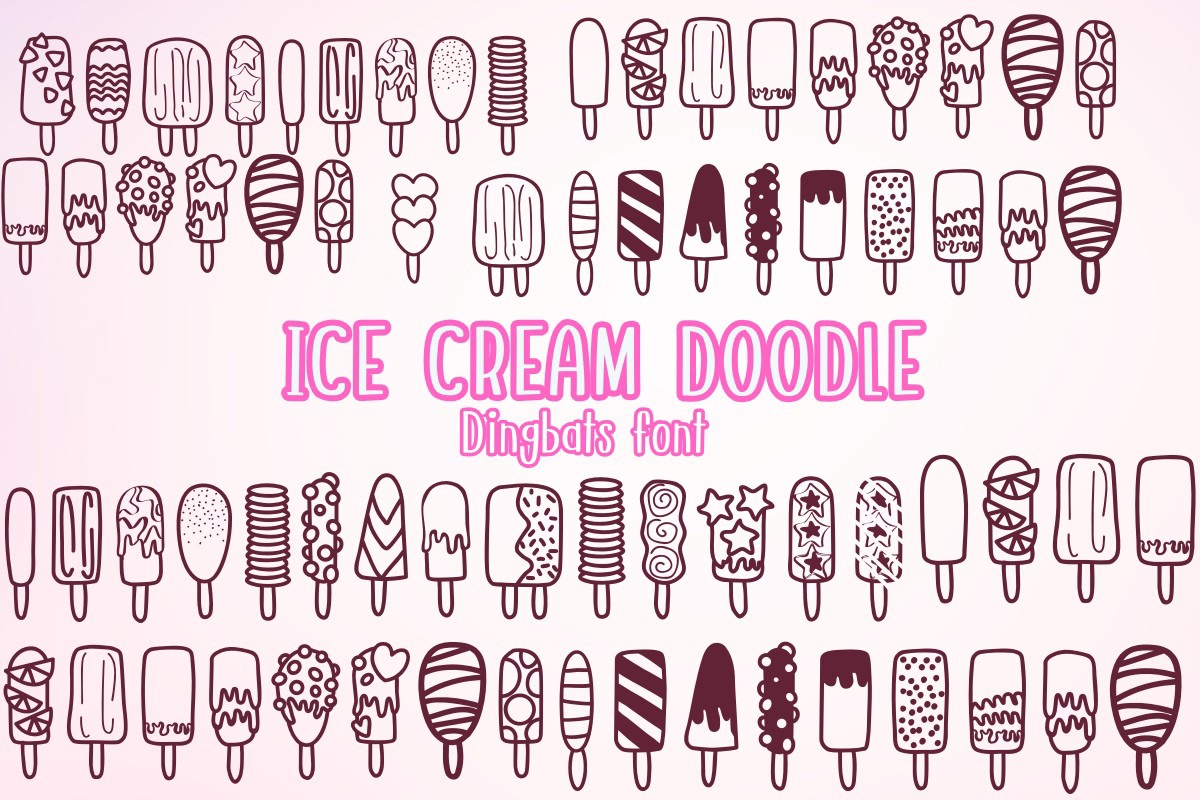 Ejemplo de fuente Ice Cream Doodle Regular