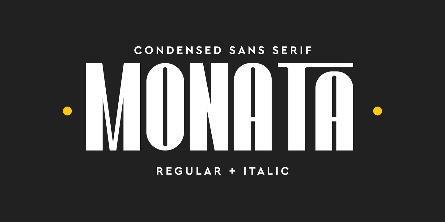 Ejemplo de fuente Monata Italic