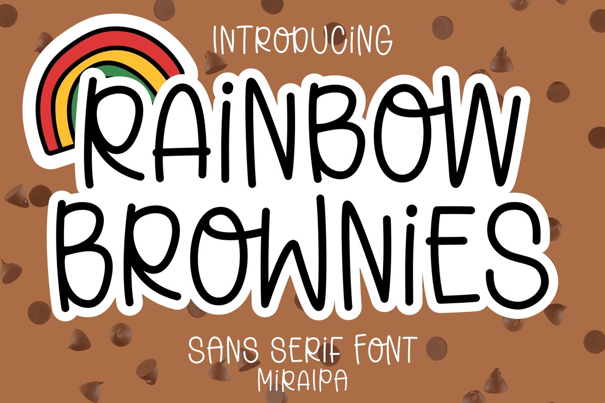 Ejemplo de fuente Rainbow Brownies