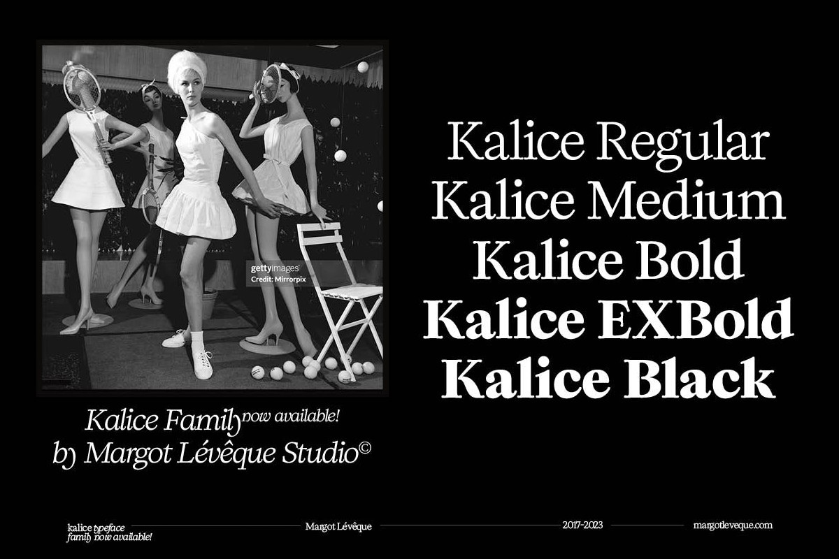 Ejemplo de fuente Kalice Black Italic