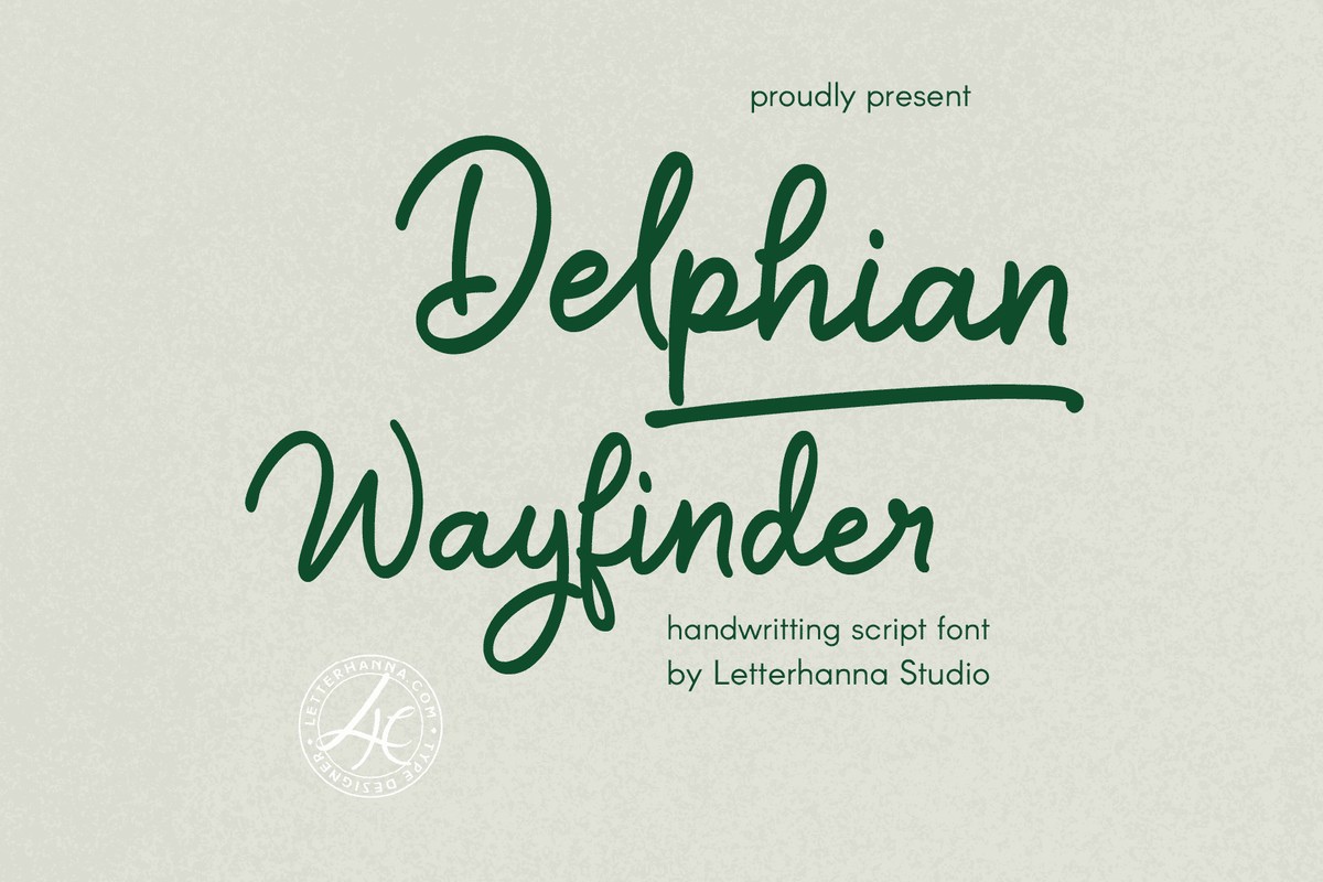 Ejemplo de fuente Delphian Wayfinder Regular